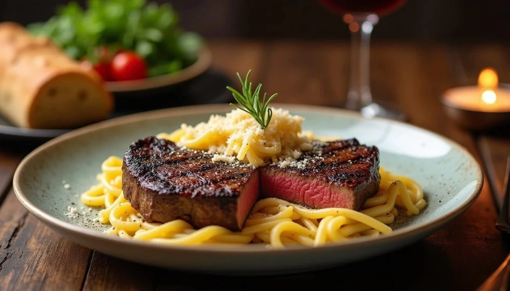 steak and pasta dishes