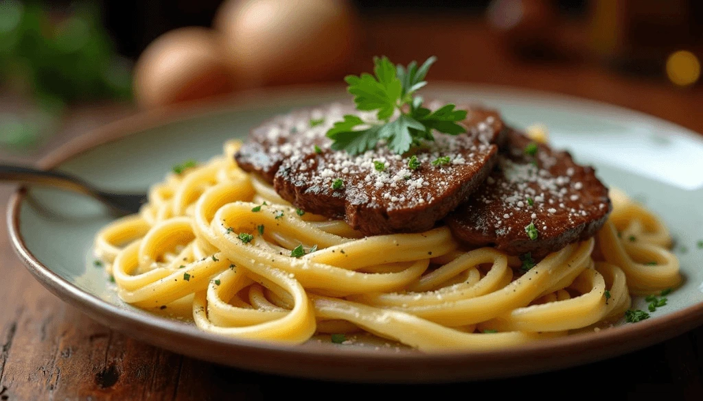 beef steak pasta