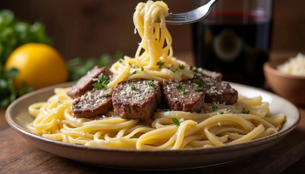 beef steak pasta