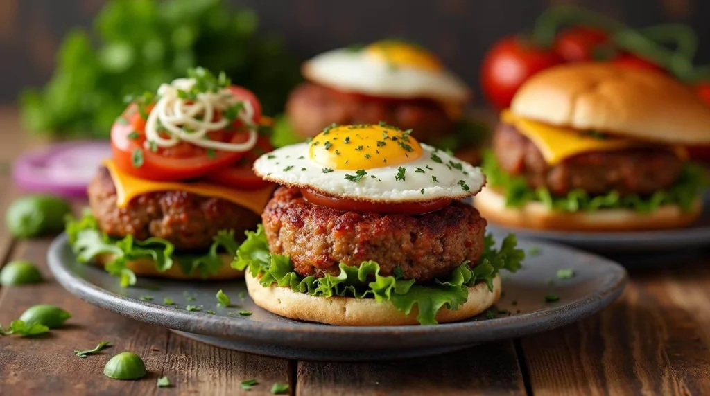 Beef patty recipes featuring juicy, flavorful patties perfect for burgers or meatballs.