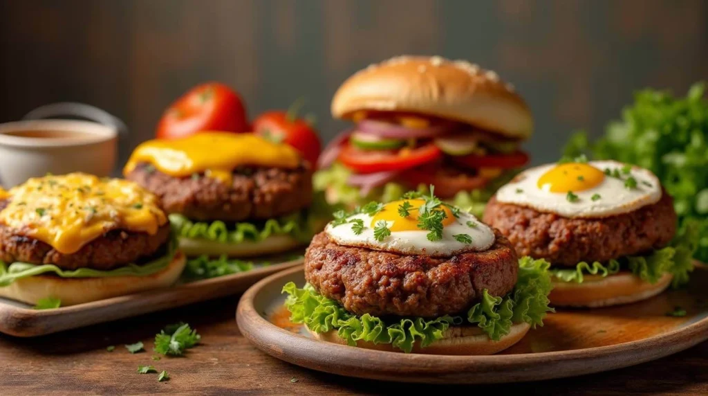 Beef patty recipes featuring juicy, flavorful patties perfect for burgers or meatballs.