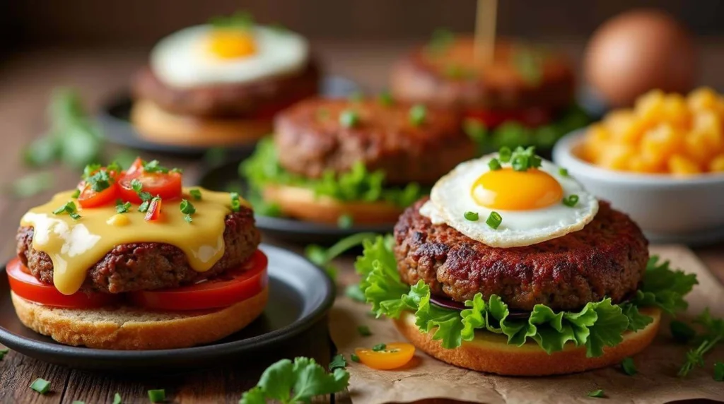 Beef patty recipes featuring juicy, flavorful patties perfect for burgers or meatballs.