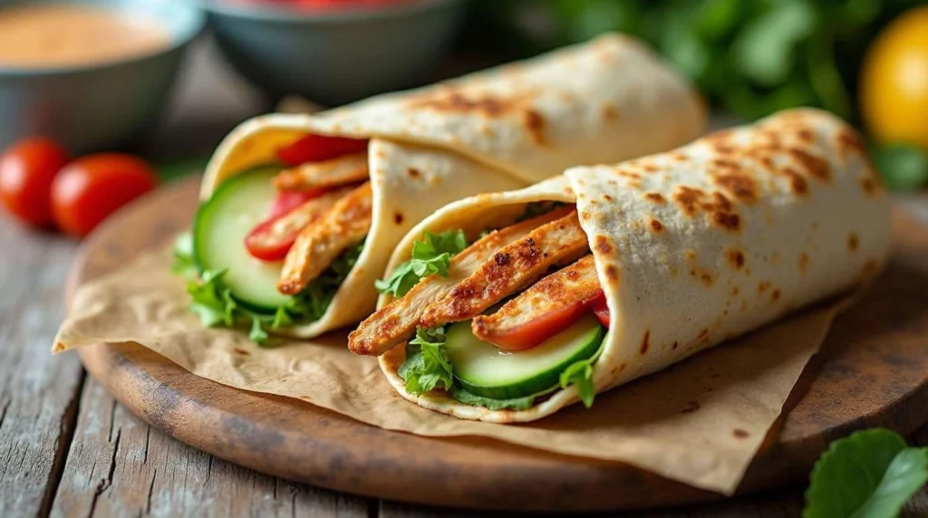 Delicious Chicken Wraps Recipe - A healthy and tasty chicken wrap filled with fresh ingredients.