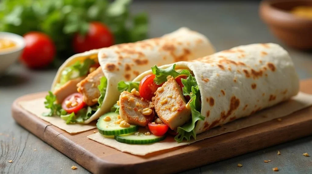 Delicious Chicken Wraps Recipe - A healthy and tasty chicken wrap filled with fresh ingredients