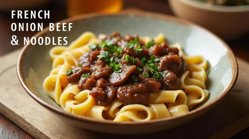 French Onion Beef and Noodles