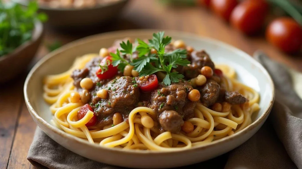 French Onion Beef and Noodles