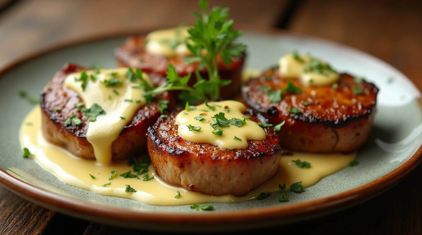 Garlic Butter Steak Bites - Juicy, Tender, and Packed with flavorful garlic butter sauce, garnished with fresh herbs.