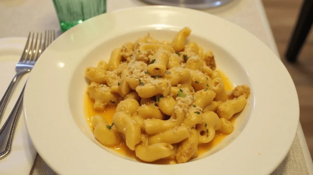 Marry Me Chicken Pasta served in a skillet with creamy sauce and fresh herbs.